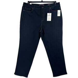 Gloria Vanderbilt Amanda Women 20W STRETCH Jeans Tapered Legs dark Blue Slimming